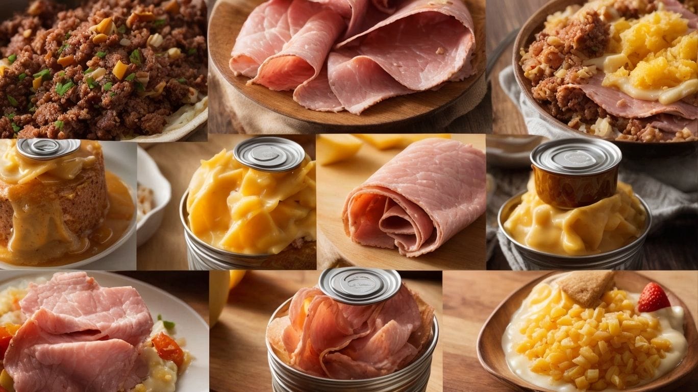A collage of images showcasing delicious recipes featuring ham and cheese.