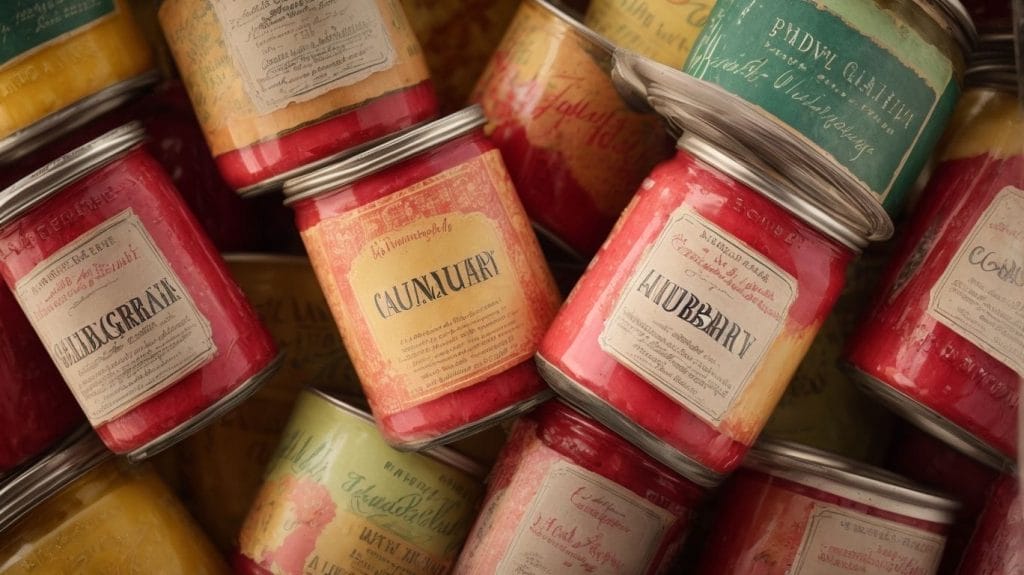 A group of jars containing various kinds of candles.